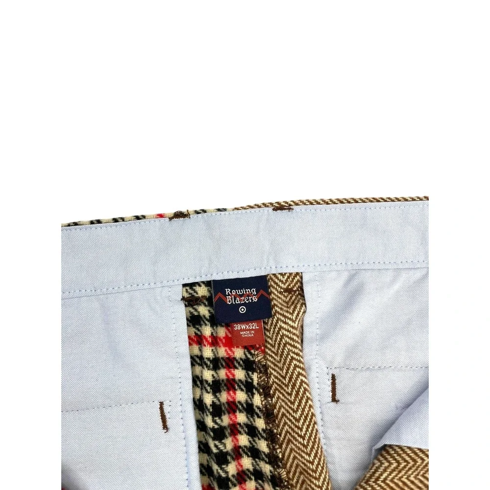 NEW Rowing Blazers houndstooth plaid pants Size 38W Inseam 29.5